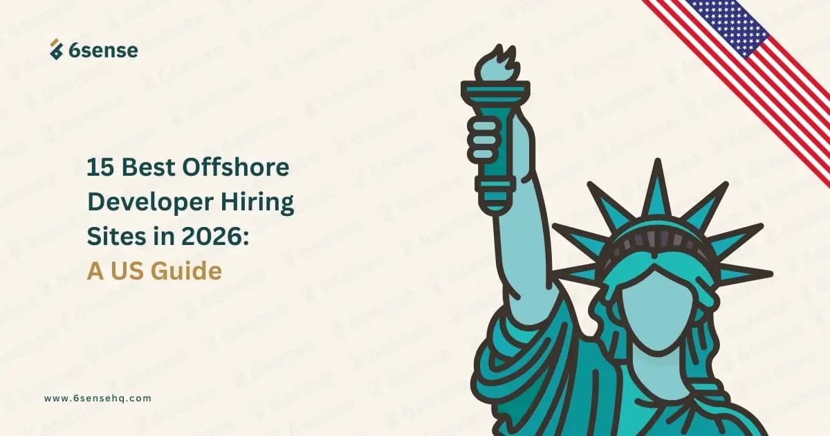 15 best offshore developer hiring sites in 2026 US guide cover featuring Statue of Liberty illustration